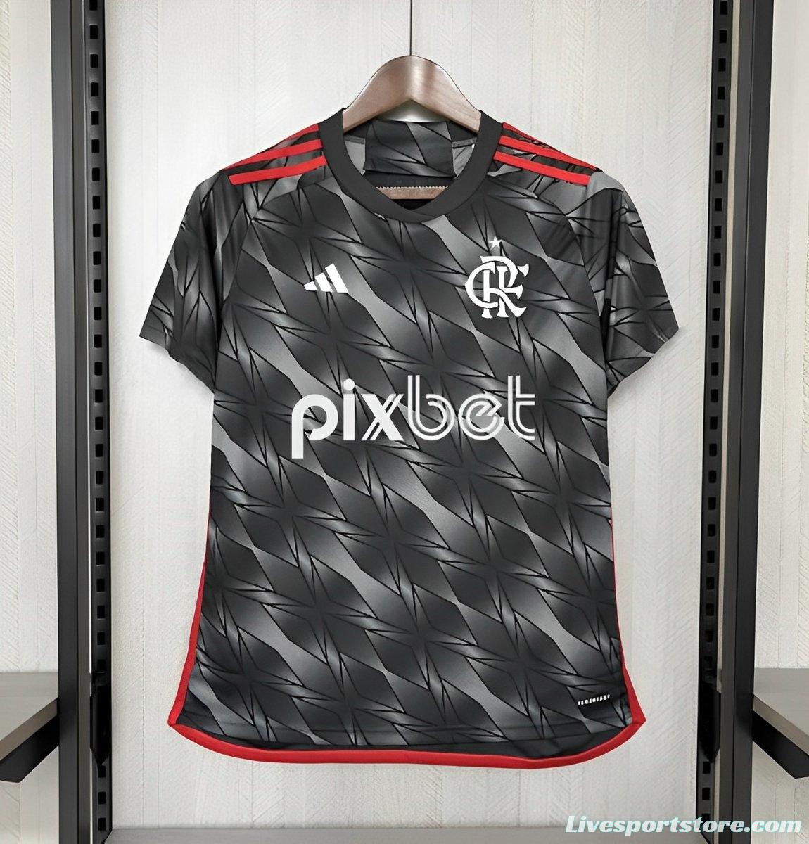 24/25 Womens Flamengo Third Black Jersey With Full Sponsor