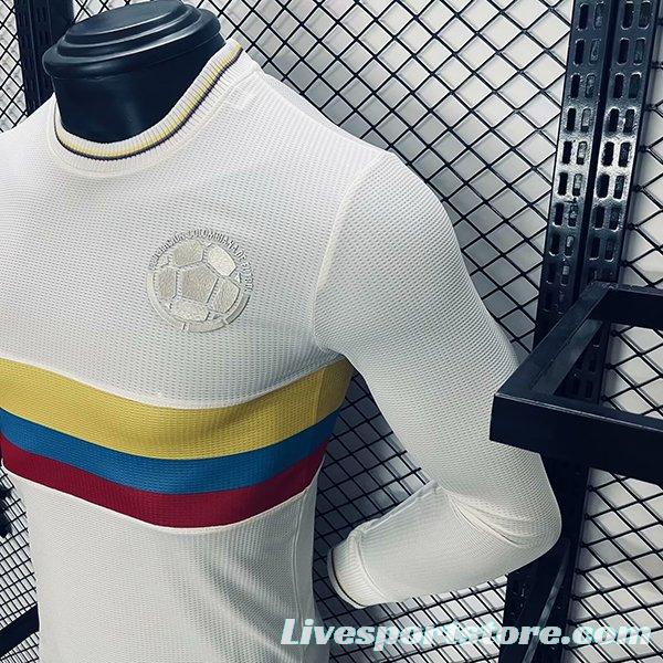 Player Version 2024 Colombia White 120Th Anniversary Long Sleeve Jersey