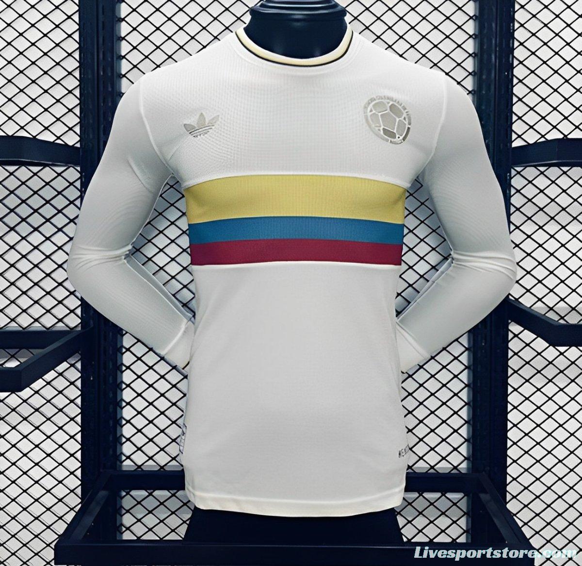 Player Version 2024 Colombia White 120Th Anniversary Long Sleeve Jersey