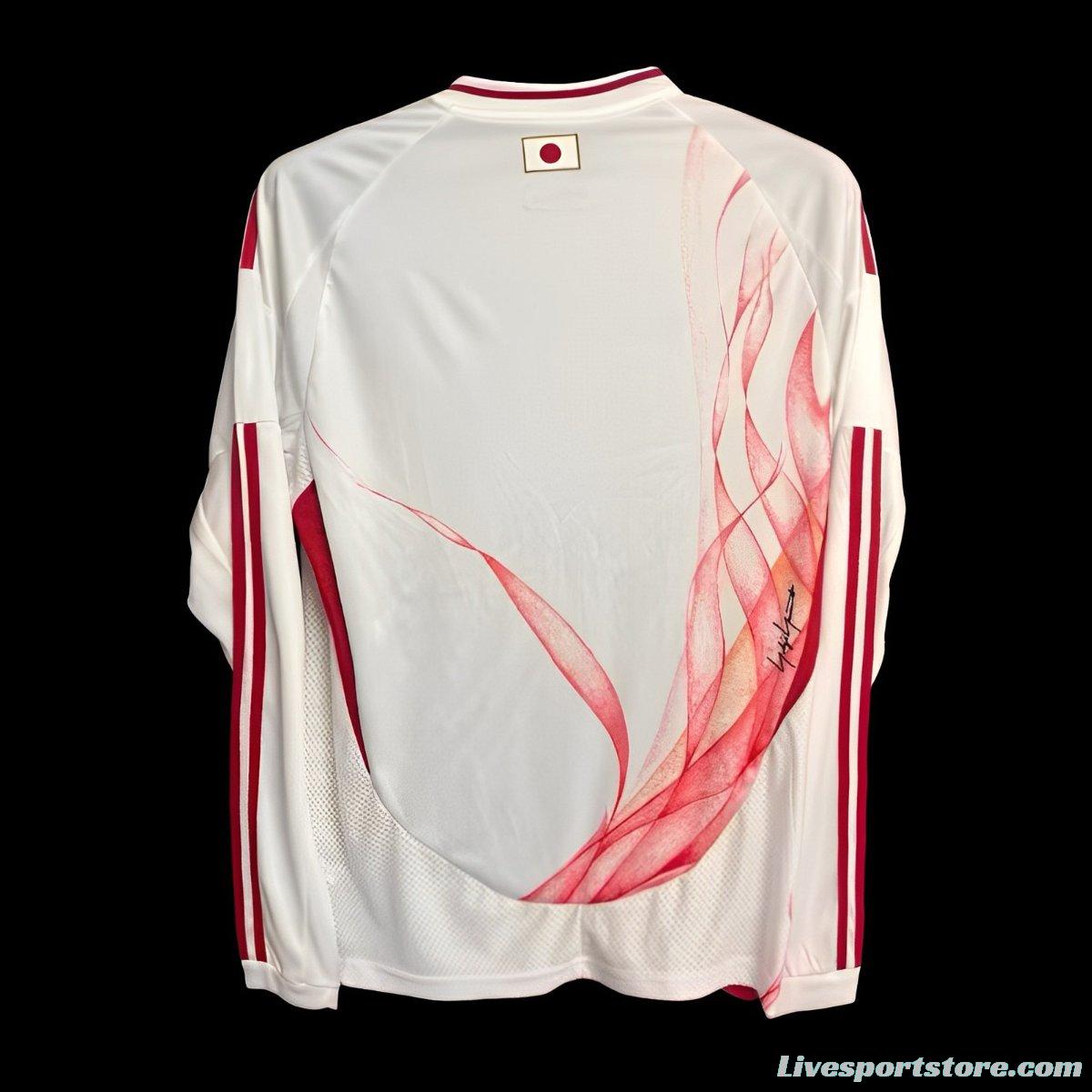 2024 Japan x Y3 Away White Long Sleeve Jersey